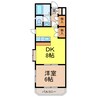 グリーンハウゼ 1DKの間取り