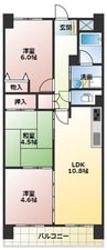 元今泉レジデンス 2LDKの間取り