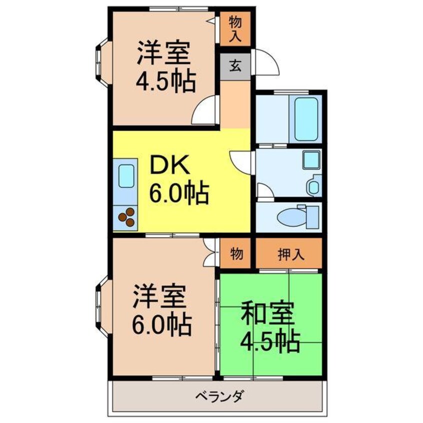 間取図 ユーハウス（駒生）