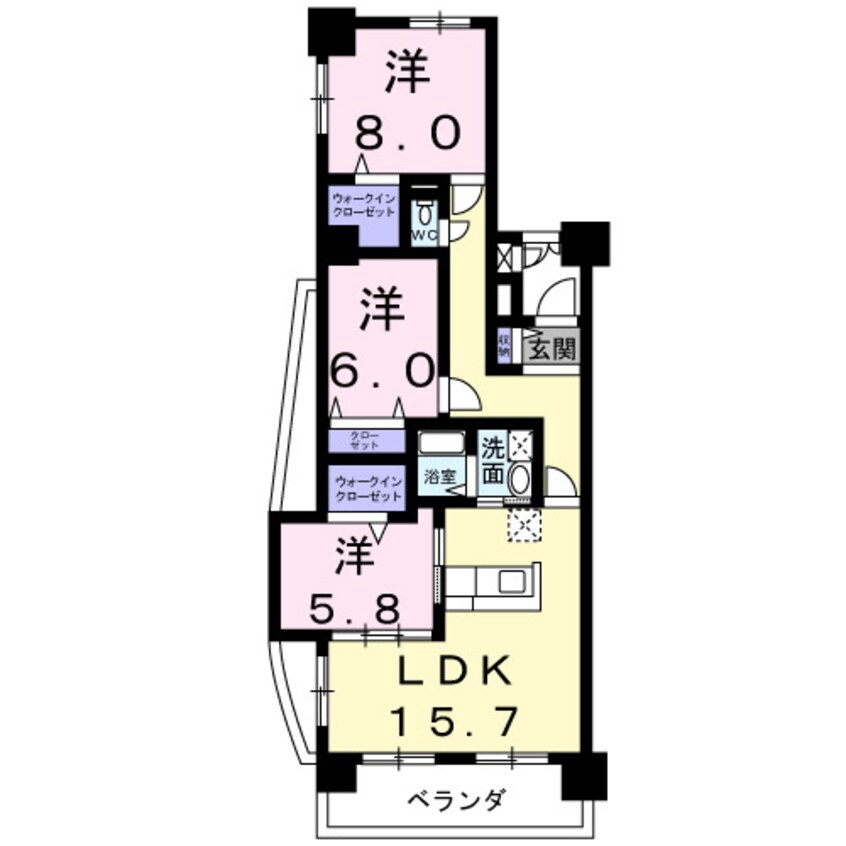 間取図 カーサ　ソレアード