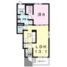 アンジュ・ブローテＢ 1LDKの間取り