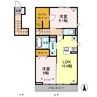 クレインⅤ 2LDKの間取り