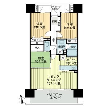 間取り図 サーパス駅東公園