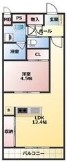 エソール陽東 1LDKの間取り