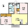 シャングリラ Ⅱ 2LDKの間取り