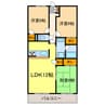 カーサ・フィヨーレⅠ 3LDKの間取り