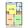 フォーブル簗瀬 2DKの間取り