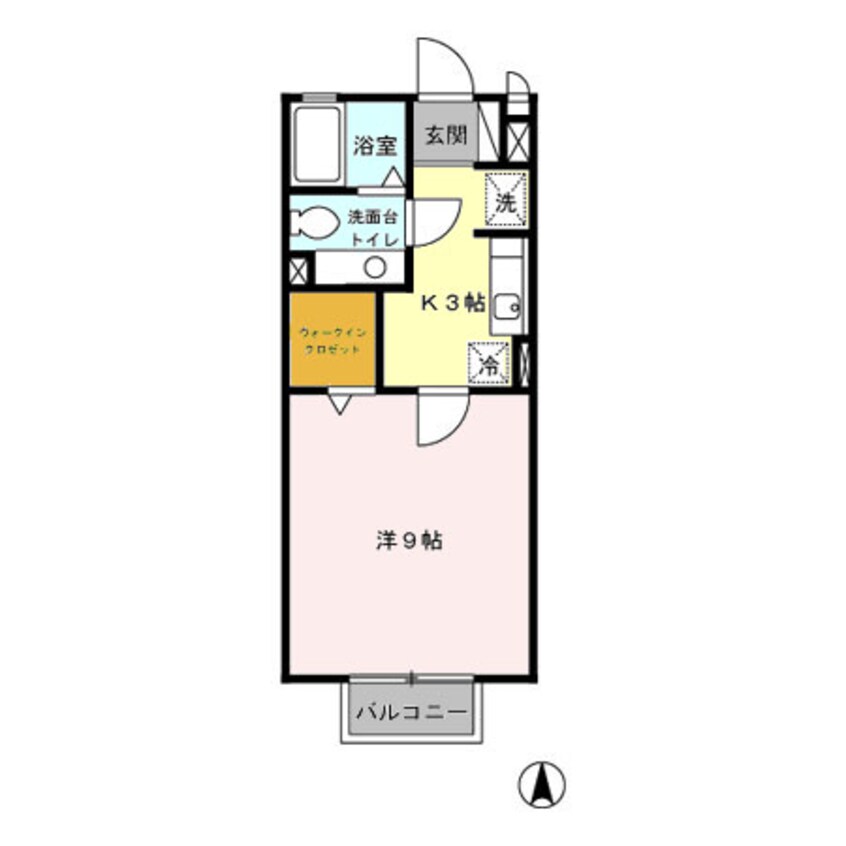 間取図 東北本線<宇都宮線>/宇都宮駅 徒歩29分 2階 築19年