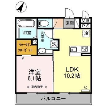 間取図 東北本線<宇都宮線>/宇都宮駅 バス13分越戸下車:停歩4分 2階 築7年