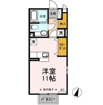 間取図 東北本線<宇都宮線>/岡本駅 徒歩20分 1階 築19年