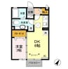 セジュールグリーン雅 1DKの間取り