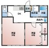 ドリーム御幸 2DKの間取り