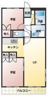 御幸パークマンション 2LDKの間取り