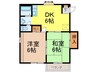 ローズハイム富士見（ＤＥ棟） 2DKの間取り