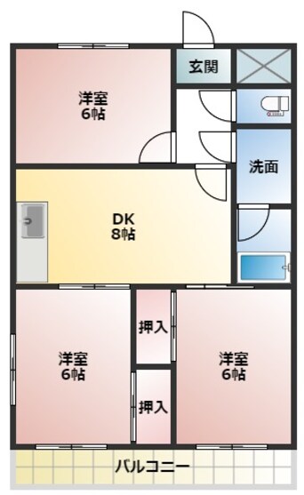 間取図 サカテハイツ