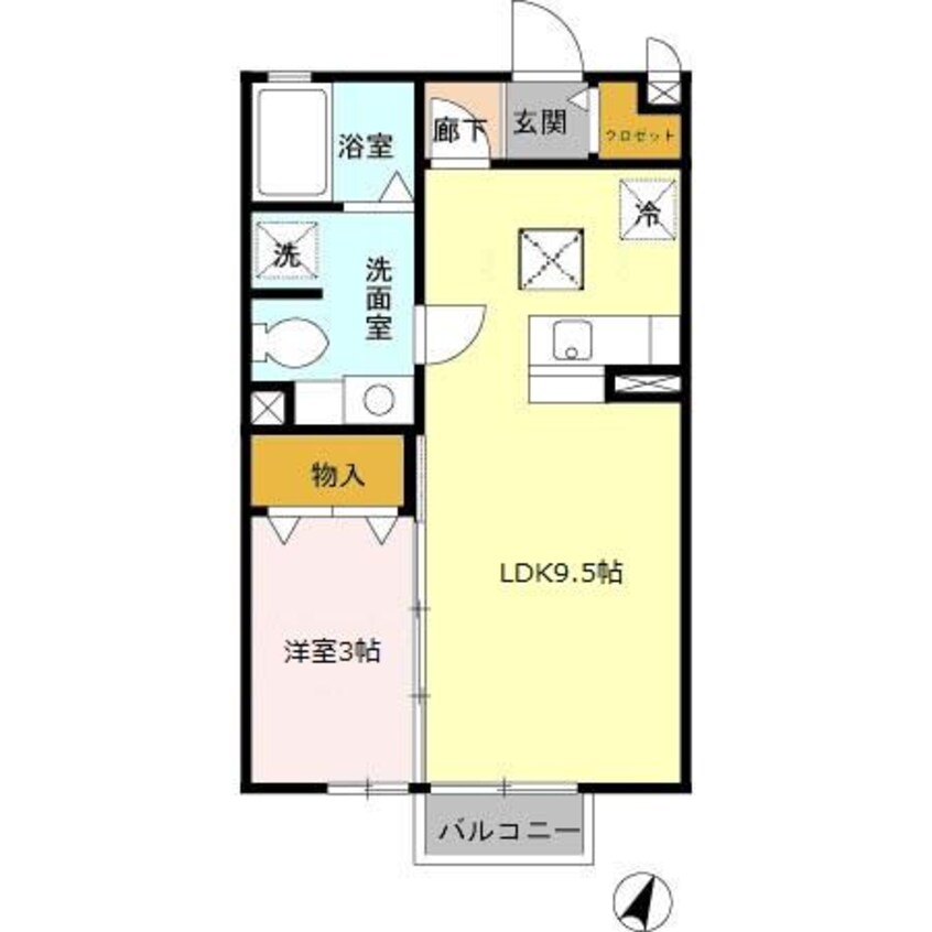 間取図 東北本線<宇都宮線>/宇都宮駅 バス15分砂田街道入口下車:停歩5分 1階 築16年