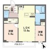 ベトン　アジュール　ひらまつ 2LDKの間取り