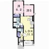 プロムナード高田Ｂ 2LDKの間取り