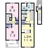 アン　ソレイエＡ 2LDKの間取り