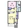 フォンテーヌ．ブローＢ 1LDKの間取り