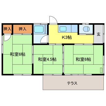 間取図 橋本貸家（結城）　西側