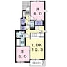 サンクチュアリ 2LDKの間取り