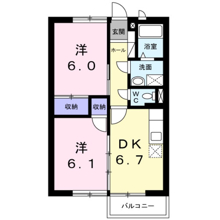 間取図 アサヒコーポＢ