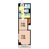 レジデンスカープ小山 2Kの間取り