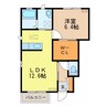 サニータウンD 1LDKの間取り