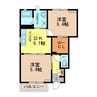 サニータウンB 2DKの間取り