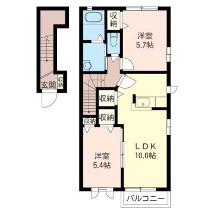 間取図 ディアコート結城B