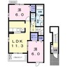 ラフィーネＡ 2LDKの間取り