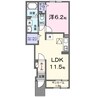 フィオーレⅡ 1LDKの間取り