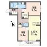 セレーノフォンテ 2LDKの間取り