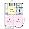 コーポ梨花 2DKの間取り