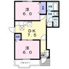 プレザントエリアＡ 2DKの間取り