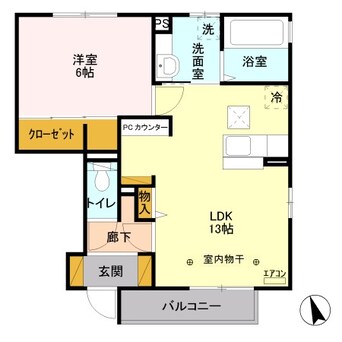 間取図 ラフィネ・ヴァン・ソレイユ Ｂ