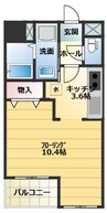 ルネッサンス犬塚 1Kの間取り