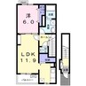 ビオーラ喜沢Ⅱ 1LDKの間取り