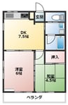 ATマンション 2DKの間取り