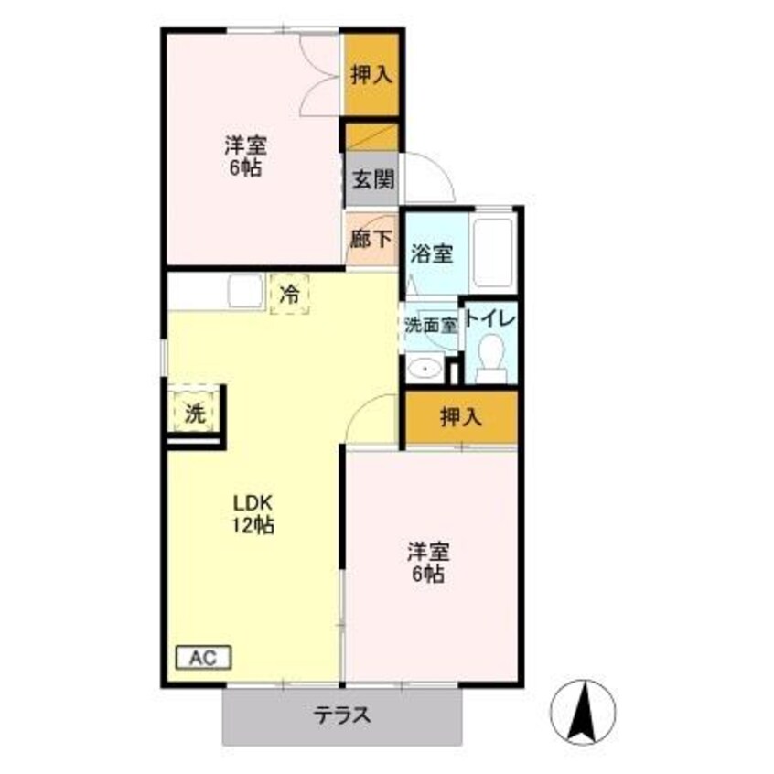 間取図 セジュール・砥上 Ｂ