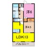 ボヌール鈴木 2LDKの間取り