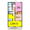 ボヌール鈴木 2LDKの間取り