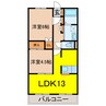 ボヌール鈴木 2LDKの間取り