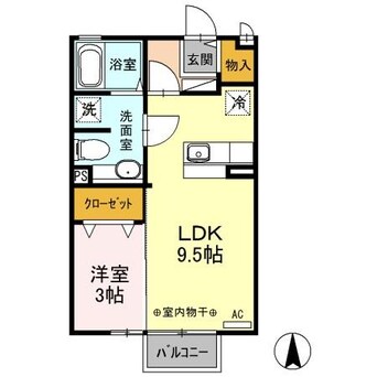 間取図 東北本線<宇都宮線>/宇都宮駅 バス34分インターパーク宇都宮南下車:停歩14分 2階 築18年