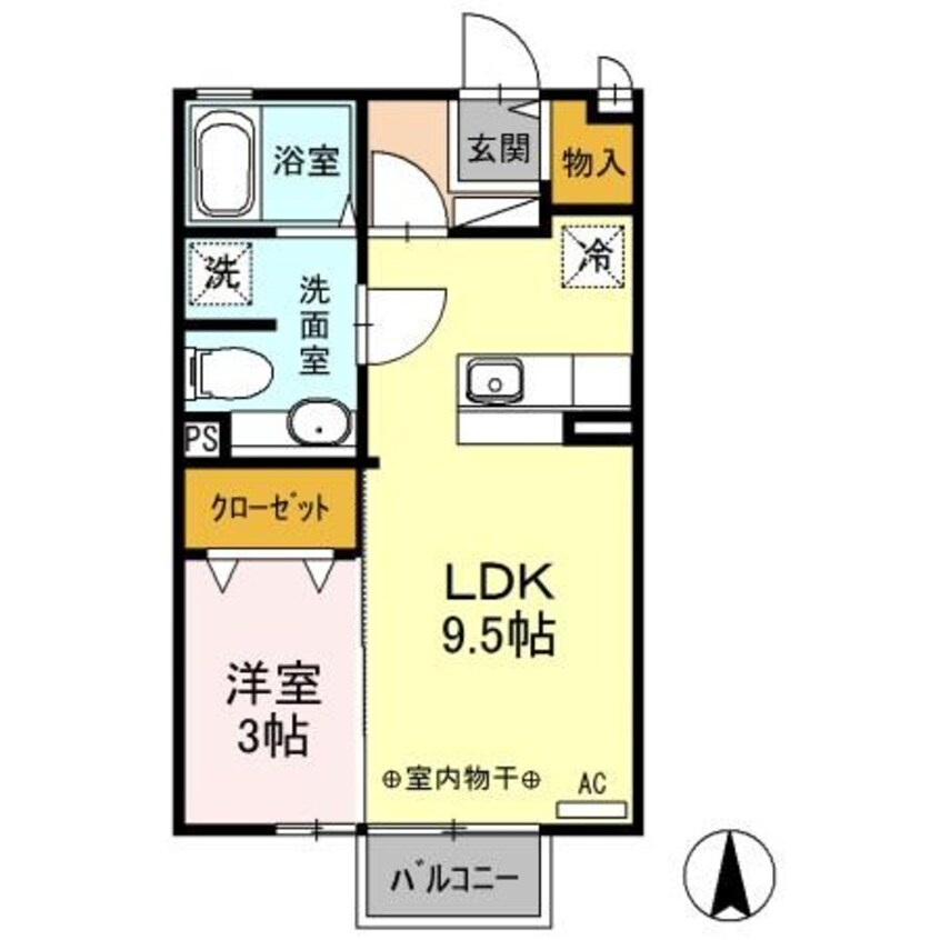 間取図 東北本線<宇都宮線>/宇都宮駅 バス34分インターパーク宇都宮南下車:停歩14分 2階 築18年