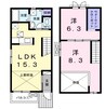 レガーロ　Ⅴ番館 2LDKの間取り