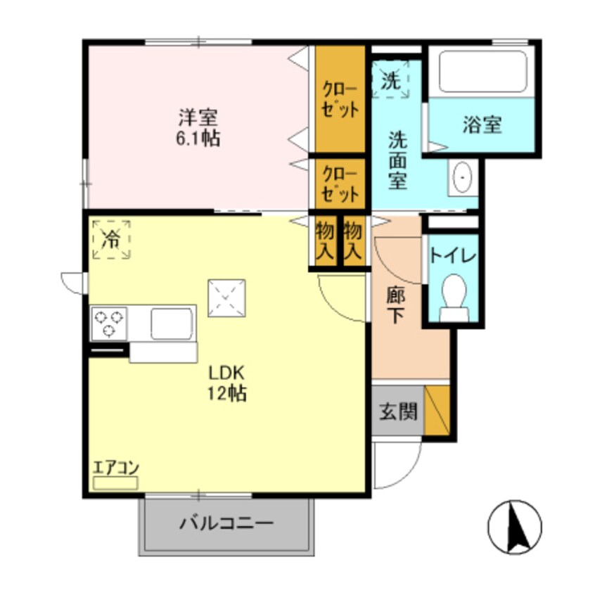 間取図 東北本線<宇都宮線>/雀宮駅 バス7分台新田神社前下車:停歩2分 1階 築9年