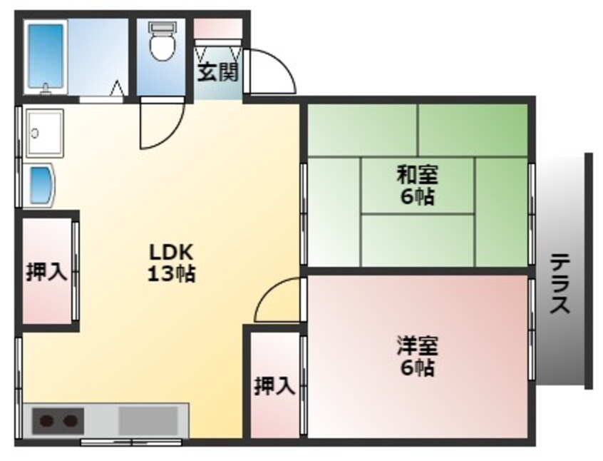 間取図 つるハイツ弐番館