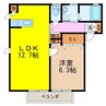 フォンテーヌT＆H　C 1LDKの間取り